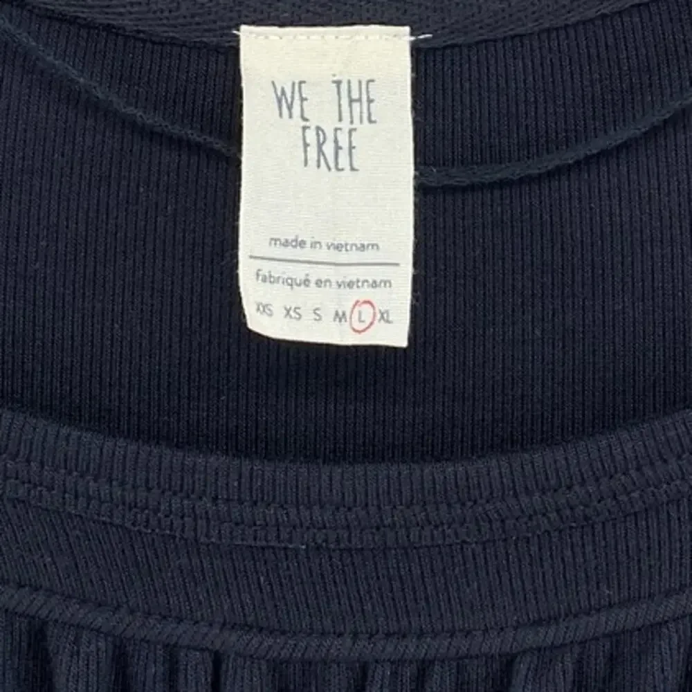 We The Free Black Long Sleeve Swing Tunic Top Ribbed Babydoll Size Large NWT